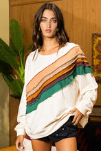Load image into Gallery viewer, BucketList Contrasting Colors Stripe Detailed Top in Cream Shirts & Tops Bucketlist