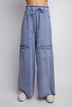 Load image into Gallery viewer, Easel Mineral Washed Terry Knit Pants in Washed Denim ON ORDER Pants Easel