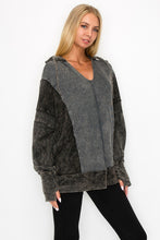 Load image into Gallery viewer, J.Her Pullover Hooded Top in Charcoal Shirts & Tops J.Her