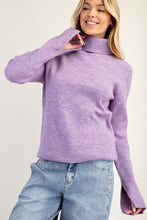 Load image into Gallery viewer, Easel Solid Color Textured Knit Sweater in Lilac Rose