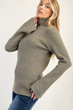 Load image into Gallery viewer, Easel Solid Color Textured Knit Sweater in Sage