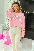 Load image into Gallery viewer, Grace+Emma Feelin' Festive Sweatshirt in Pink