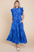 Load image into Gallery viewer, Jodifl Printed Maxi Dress with Pockets in Navy Dresses Jodifl