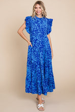 Load image into Gallery viewer, Jodifl Printed Maxi Dress with Pockets in Navy Dresses Jodifl