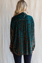 Load image into Gallery viewer, Jodifl Velvet Leopard Dolman Sleeves Top in Hunter Green Shirts & Tops Jodifl