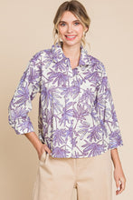 Load image into Gallery viewer, Jodifl Plant Print Button Up Top in Off White/Lavender