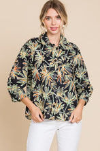 Load image into Gallery viewer, Jodifl Plant Print Button Up Top in Black/Taupe