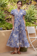 Load image into Gallery viewer, Jodifl Mixed Print Midi Dress in Blue FINAL SALE