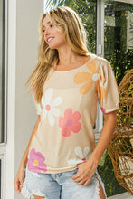 Load image into Gallery viewer, BiBi Flower Print Top in Sand Combo FINAL SALE
