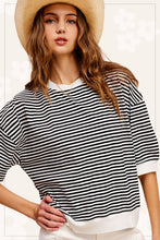 Load image into Gallery viewer, La Miel OVERSIZED Striped Top in Black