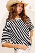 Load image into Gallery viewer, La Miel OVERSIZED Striped Top in Black