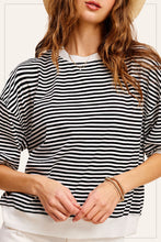 Load image into Gallery viewer, La Miel OVERSIZED Striped Top in Black