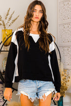 Load image into Gallery viewer, BucketList Contrast Color-Block Top in Black/Ivory Shirts & Tops Bucketlist