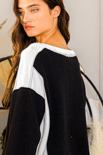 Load image into Gallery viewer, BucketList Contrast Color-Block Top in Black/Ivory Shirts & Tops Bucketlist