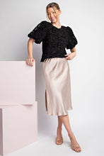 Load image into Gallery viewer, ee:some Semi-Sheer Floral Lace Top with Puff Sleeves in Black