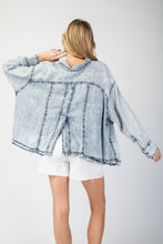 Load image into Gallery viewer, ee:some Snow Washed Tencel Button Down Jacket in Denim