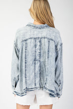 Load image into Gallery viewer, ee:some Snow Washed Tencel Button Down Jacket in Denim