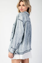 Load image into Gallery viewer, ee:some Snow Washed Tencel Button Down Jacket in Denim