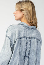 Load image into Gallery viewer, ee:some Snow Washed Tencel Button Down Jacket in Denim