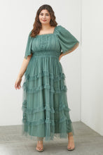 Load image into Gallery viewer, Polgram Tulle Maxi Dress in Dusty Teal