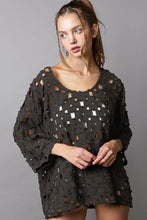 Load image into Gallery viewer, POL Oversized See Through Top in Black Shirts & Tops POL Clothing