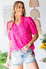Load image into Gallery viewer, First Love Solid Color Textured Top in Hot Pink Shirts & Tops First Love