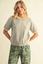 Load image into Gallery viewer, Jodifl Contrasting Color Layer Edge Detail Sweater in Heather Grey