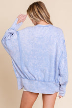Load image into Gallery viewer, Sewn+Seen Oversized Top with Slit Details in Blue Shirts & Tops Sewn+Seen