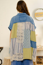 Load image into Gallery viewer, BlueVelvet Multi Printed Fabric Button Down Poncho Top in Blue Combo ON ORDER Shirts & Tops BlueVelvet