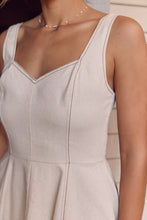 Load image into Gallery viewer, In February Fit & Flare Linen Mini Dress in Oatmeal Dress In February