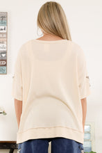 Load image into Gallery viewer, BlueVelvet Thermal Star Patched and Beaded Top in Taupe-Brown Shirts & Tops BlueVelvet