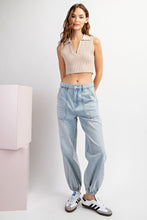 Load image into Gallery viewer, ee:some Mineral Washed Joggers in Denim