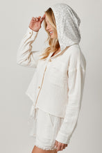 Load image into Gallery viewer, Mystree Double Gauze Jacket with Contrasting Hood in Ivory