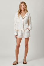 Load image into Gallery viewer, Mystree Double Gauze Jacket with Contrasting Hood in Ivory