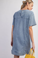 Load image into Gallery viewer, Easel Denim Tunic Dress in Washed Denim Dresses Easel
