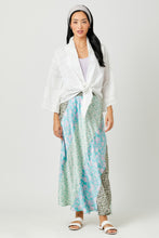 Load image into Gallery viewer, Mystree Open Front Tie Closure Textured Top in Off White