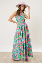 Load image into Gallery viewer, Peach Love Brushed Print Maxi Dress in Green Multi
