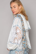 Load image into Gallery viewer, POL Oversized Mixed Print Hooded Top in Ivory Shirts & Tops POL Clothing
