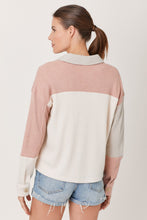 Load image into Gallery viewer, Mystree Color Block Shacket in Rose/Ivory
