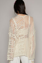 Load image into Gallery viewer, POL Contrasting Pattern Knitted Open Front Cardigan in Natural ON ORDER Cardigan POL Clothing