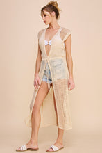 Load image into Gallery viewer, Allie Rose Open Weave Knitted Cardigan in Natural Cardigan Allie Rose