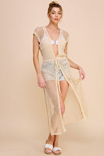 Load image into Gallery viewer, Allie Rose Open Weave Knitted Cardigan in Natural Cardigan Allie Rose