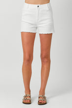 Load image into Gallery viewer, Mystree Washed Denim Shorts in White