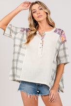 Load image into Gallery viewer, Sage+Fig Gauze Top with Mixed Print Details in Ivory ON ORDER Shirts & Tops Sage+Fig
