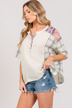 Load image into Gallery viewer, Sage+Fig Gauze Top with Mixed Print Details in Ivory ON ORDER Shirts & Tops Sage+Fig