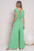 Load image into Gallery viewer, Hailey & Co Textured Open Front Jumpsuit in Kelly Green FINAL SALE
