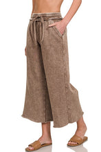 Load image into Gallery viewer, Acid Washed Palazzo Pants in Mocha Pants Zenana