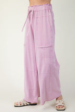 Load image into Gallery viewer, Easel Mineral Washed Terry Knit Pants in Prizm Pink