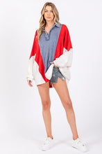 Load image into Gallery viewer, Sewn+Seen Americana Color Block Top in Red/Blue/White Shirts & Tops Sewn+Seen