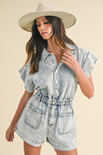 Load image into Gallery viewer, AnnieWear Snow Washed Romper in Light Denim